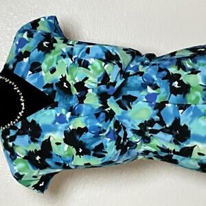 Jones New York Dress 20W Plus Size Black White Geometric Tunic 3/4 Sleeve